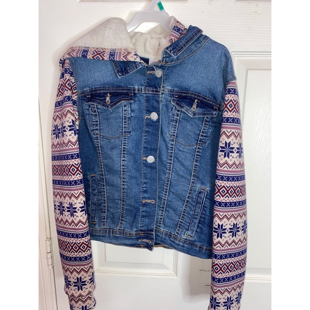 Hooded Denim Jacket w/ Fur